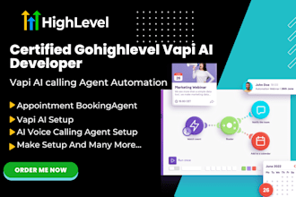 setup gohighlevel, n8n automation, vapi ai calling agent chatbot, booking bot