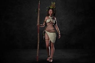realistic fantasy character,3d ue5 character, centaur character, animaze3d,rig3d