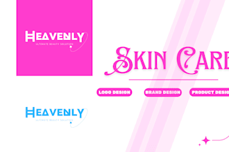 skin care logo and beauty brand design with prodct design