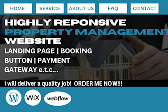 build property management website, vacation rental website, property website