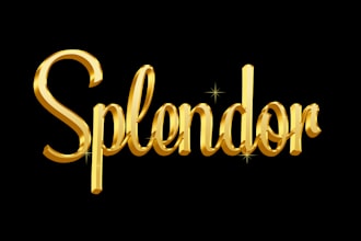 do 3d gold and chrome effect of logo and text quick