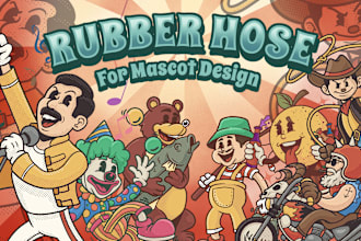 create unique 30s retro cartoon in rubber hose style for mascot or logo design