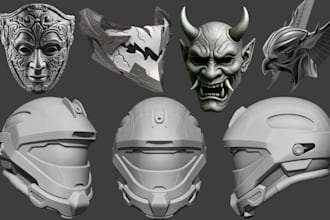sculpt 3d mask 3d helmet model cosplay mask 3d oni mask 3darmor for 3d printing