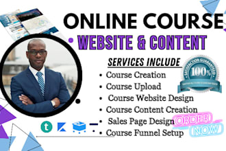create course website and content, course upload, course curriculum, thinkific
