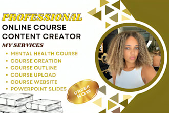 create online course content, video course, workbook, ppt slides, lesson plan