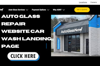 design auto glass repair website car wash landing page car detailing funnel