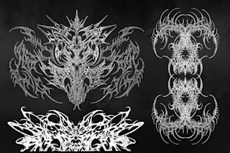create cyber sigilism and tribal for clothing and tatto