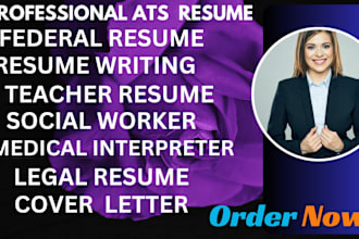 write executive federal resume for USA jobs, resume writing ,cover letter
