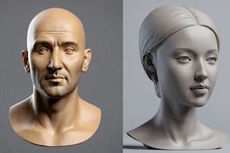 do 3d head bust model 3d action figure 3d mask in blender  for 3d printing