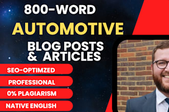 write SEO car news and review blogs and articles