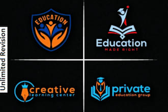 education logo for school college university and institute