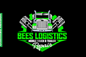 create a professional bees logistics transport service logo