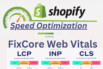 do shopify speed optimization and fix cls, lcp, inp of core web vitals issues
