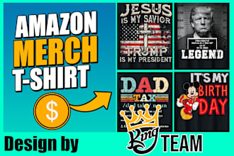 create amazing amazon merch t shirt design for pod business