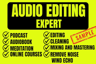 denoise edit clean fix enhance repair mix master your audio audiobook or podcast