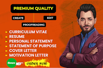 create your CV, resume, cover letter, sop and personal statement