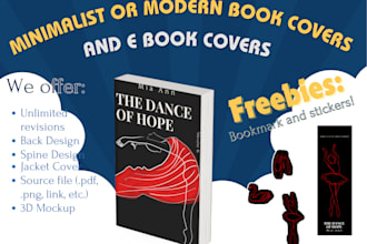 design minimalist or modern book covers and e book covers