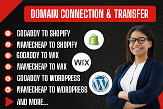 connect or transfer or migrate domain to shopify wix wordpress squarespace