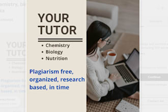 do chemistry, biology and human nutrition related tasks