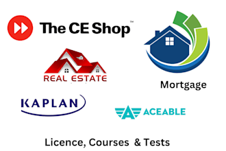 do real estate license, ce shop, aceable tasks, and courses