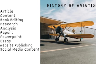 ghostwrite, proofread and prepare script on aviation topic