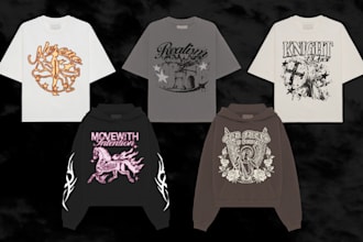 create eyecatching streetwear graphic tshirt design for your clothing brand
