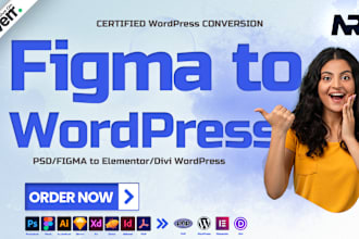 convert figma to wordpress, PSD to wordpress, wordpress landing page
