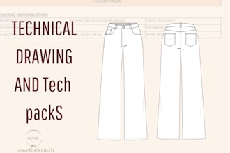 technical drawings and tech paks