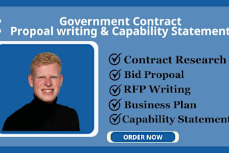 write government contract bid proposal, rfp, rfq, and capability statement