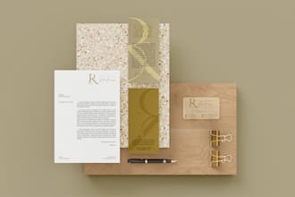 design exclusive visual identity kit, logo and brand guide