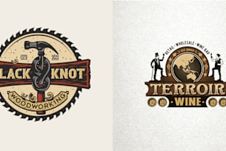 do unique vintage retro badge hipster and t shirt logo design