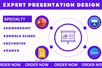 redesign powerpoint presentation slides, canva design, google slides, keynote