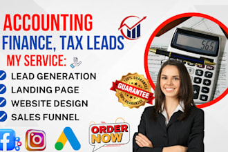 build accounting website finance website credit repair tax bookkeeping leads