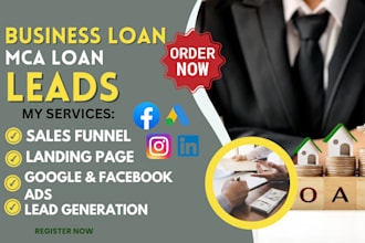 generate exclusive business loan leads mca leads via business loan landing page