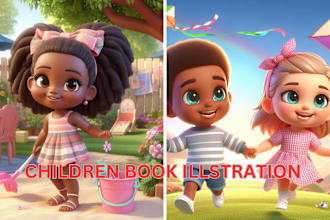 stunning children picture story book illustration, bible themed illustration,