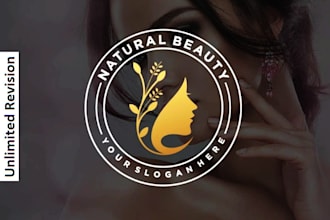 do cosmetics skincare beauty and makeup salon logo design