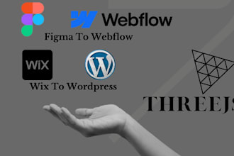 design figma website to webflow interactive threejs  website wix to wordpress