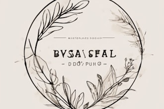 do boho hand drawn botanical minimalist logo design