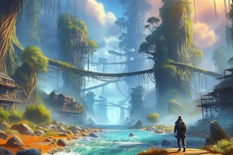 draw a environment concept art for anything