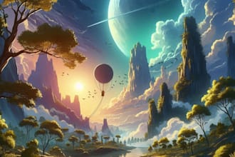 draw a environment concept art or fantasy worlds