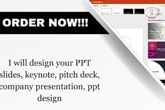 design your PPT slides, keynote, pitch deck, company presentation, ppt design
