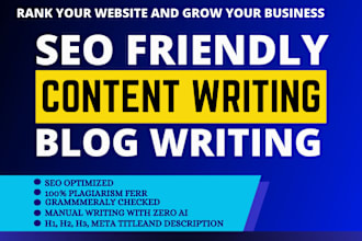 do SEO article writing, blog post writing or content writing with zero ai