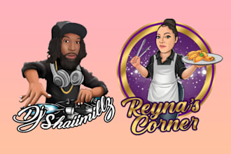 draw cartoon and illustration character logo custom design