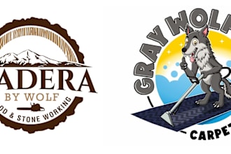 do timeless modern vintage wolf,singer ,pyramid logo design