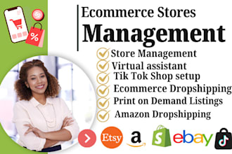 do ecommerce store manager etsy ebay amazon shopify tik tok shop dropshipping