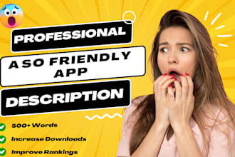 write aso app descriptions for android and ios