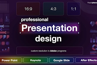 design powerpoint presentation, keynote or edit after effects templates