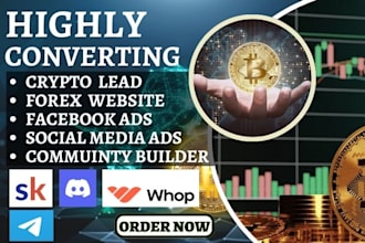generate crypto leads forex lead investor discord community channel facebook ads