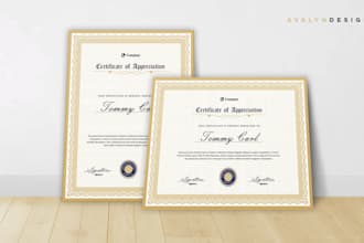 design professional certificate, custom diploma or award