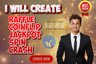 make coinflip, jackpot, raffle, spin, crash game on ethereum solana ton
